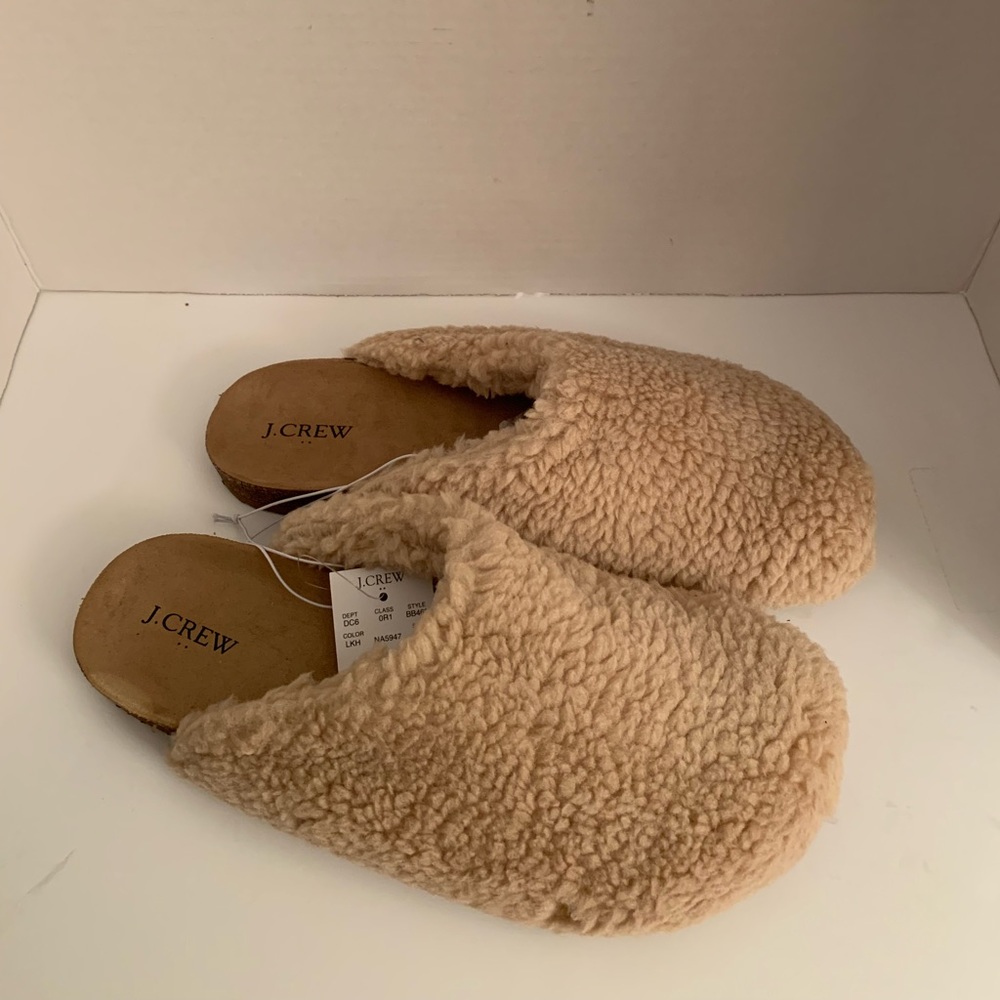 J.Crew Factory Women’s Faux Sherling Clog Slides- Size 10